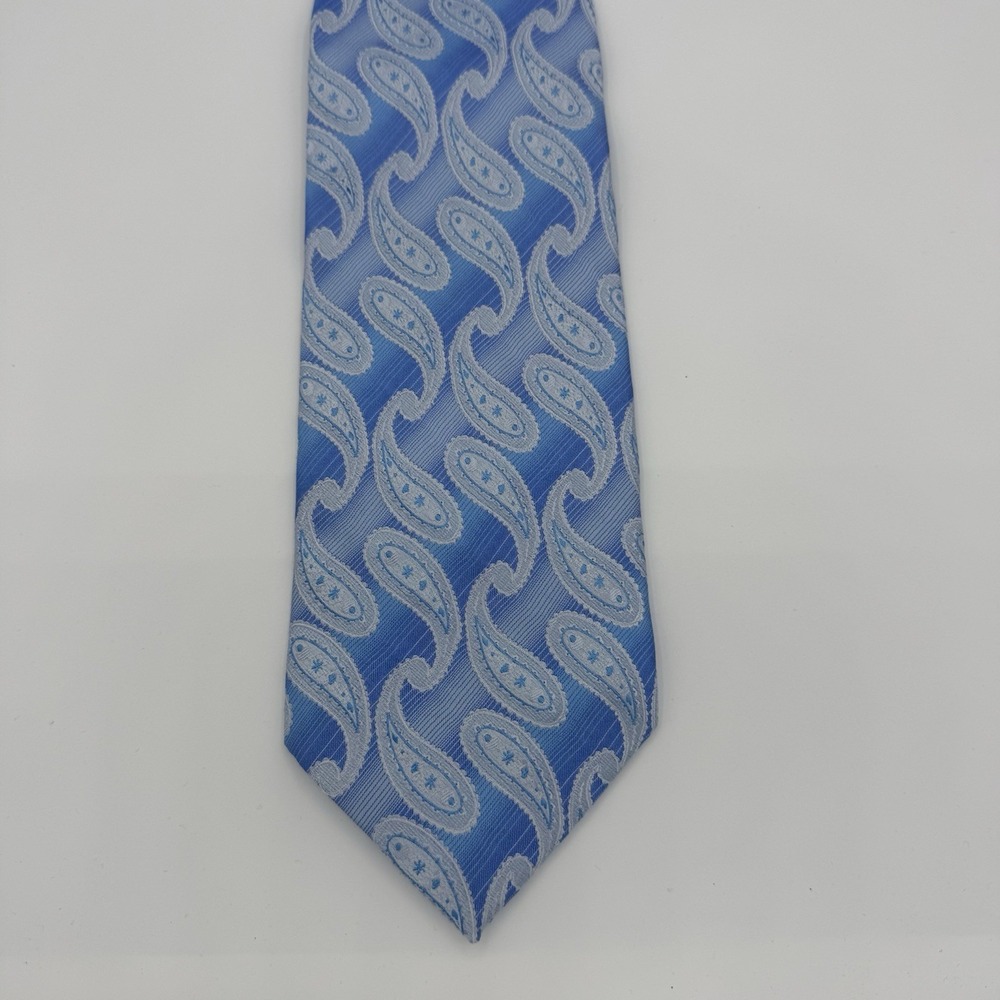 Riccardi Silk Necktie Blue Paisley Classic Wide Luxury Designer Tie Italy 60x4